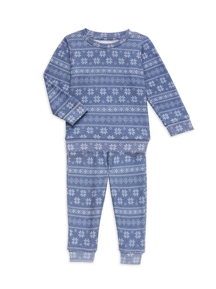 Little Kid's & 2-Piece Fair Isle Sweatsuit Set