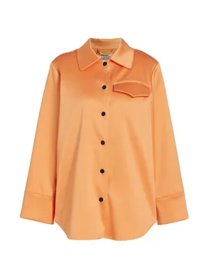 Beryl Satin Button-Up Shirt