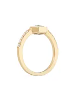 Baia 18K Yellow Gold, Turquoise & 0.39 TCW Diamond Ring