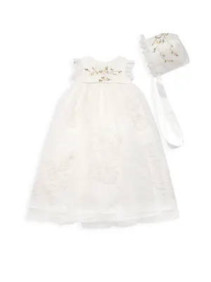 Baby Girl's Embroidered Floral Lace Dress