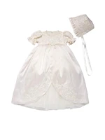 Baby Girl's Embroidered Silk Organza Christening Dress