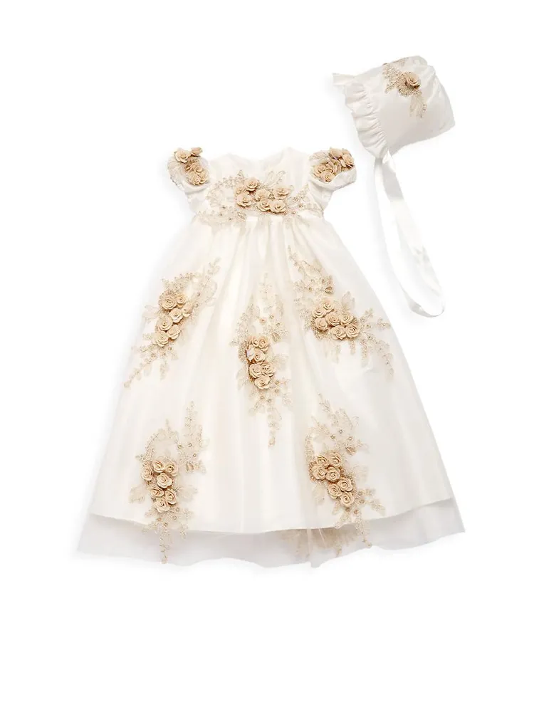 Baby Girl's Floral-Embellished Dress