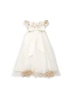 Baby Girl's Floral-Embellished Dress