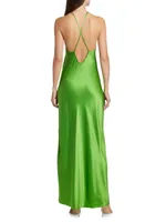 Satin Halter Maxi Dress