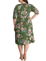 Gabriella Floral Knee-Length Dress