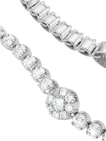 14K White Gold & 2 TCW Diamond Cluster Bracelet