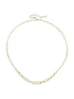 14K Yellow Gold & 0.71 TCW Diamond Pavé Paperclip Chain Necklace