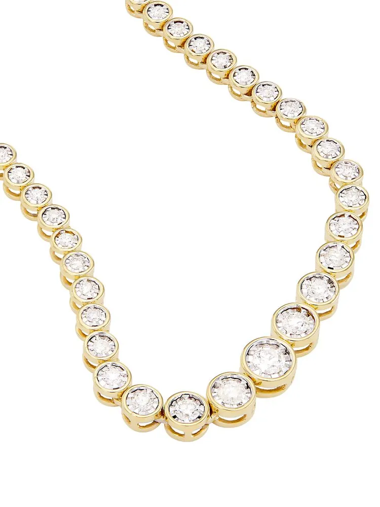 14K Yellow Gold & 1.5 TCW Diamond Graduated Tennis Necklace