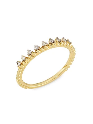 14K Yellow Gold & 0.10 TCW Diamonds Ring