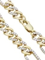 14K Yellow Gold & 1 TCW Diamond Mixed-Link Chain Bracelet