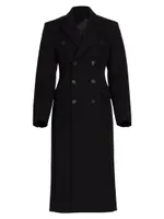 Double-Breasted Wool Long Coat