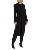 Double-Breasted Wool Long Coat