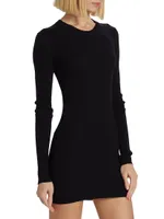 Ribbed Long-Sleeve Minidress