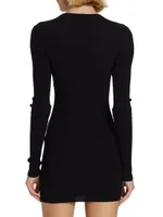 Ribbed Long-Sleeve Minidress