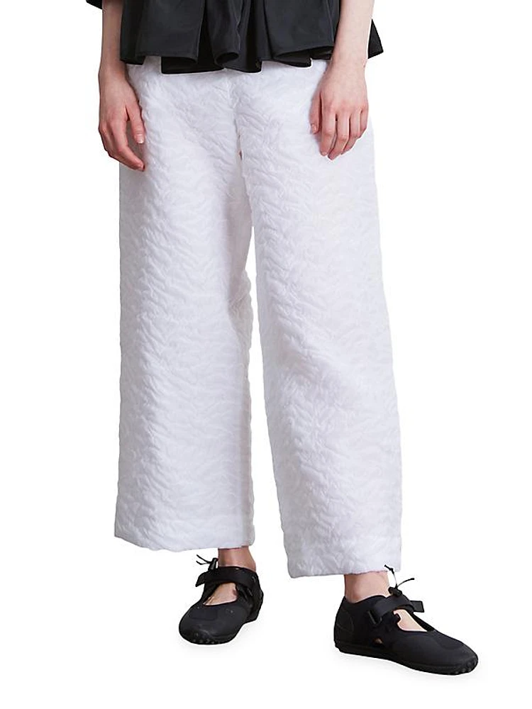 Textured Straight-Leg Trousers