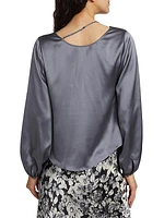 Jordy Cowlneck Silk Top