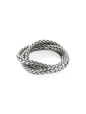 Sterling Silver Interlocked Chain Ring