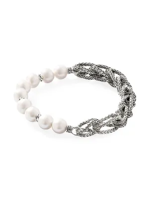 Asli Sterling Silver & 5MM Cultured Freshwater Pearl Extra Small Chain Bracelet