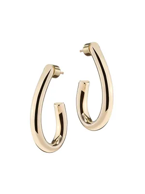 Lilly 10K-Gold-Plated Teardrop Huggie Hoop Earring