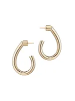 Lilly 10K-Gold-Plated Teardrop Huggie Hoop Earring
