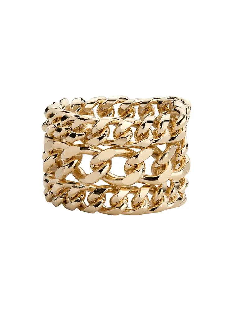 Dean 10K-Gold-Plated Triple-Band Ring