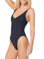 Gianna Strappy Pointelle One-Piece Swimsuit