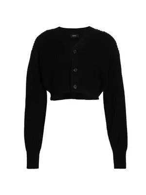 Cropped Merino Wool Cardigan