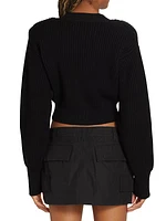 Cropped Merino Wool Cardigan