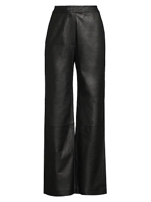 Genesis Leather Straight-Leg Pants