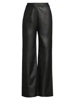 Genesis Leather Straight-Leg Pants