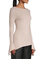 Asymmetric Ribbed-Knit Sweater