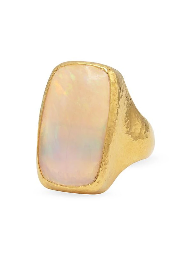 Rune 24K Yellow Gold & Opal Ring