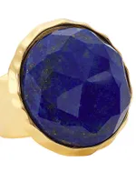 22K-Gold-Plated & Lapis Lazuli Ring