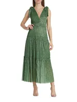 Helena Metallic Tiered Maxi Dress