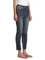 Mid-Rise Stretch Slim Cropped Jeans