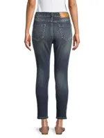 Mid-Rise Stretch Slim Cropped Jeans