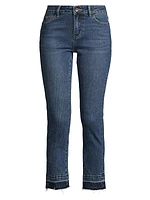 Mid-Rise Stretch Slim Cropped Jeans