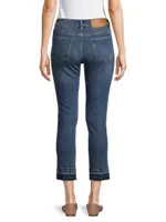 Mid-Rise Stretch Slim Cropped Jeans