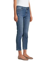 Mid-Rise Stretch Slim Cropped Jeans