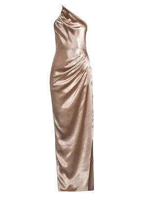 Mira Satin Floor-Length Gown