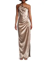 Mira Satin Floor-Length Gown