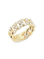 14K Yellow Gold & 0.76 TCW Diamond Curb-Chain Ring