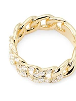 14K Yellow Gold & 0.76 TCW Diamond Curb-Chain Ring