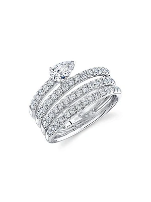 14K White Gold & 1.28 TCW Diamond Wrap Ring