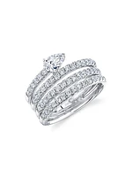 14K White Gold & 1.28 TCW Diamond Wrap Ring