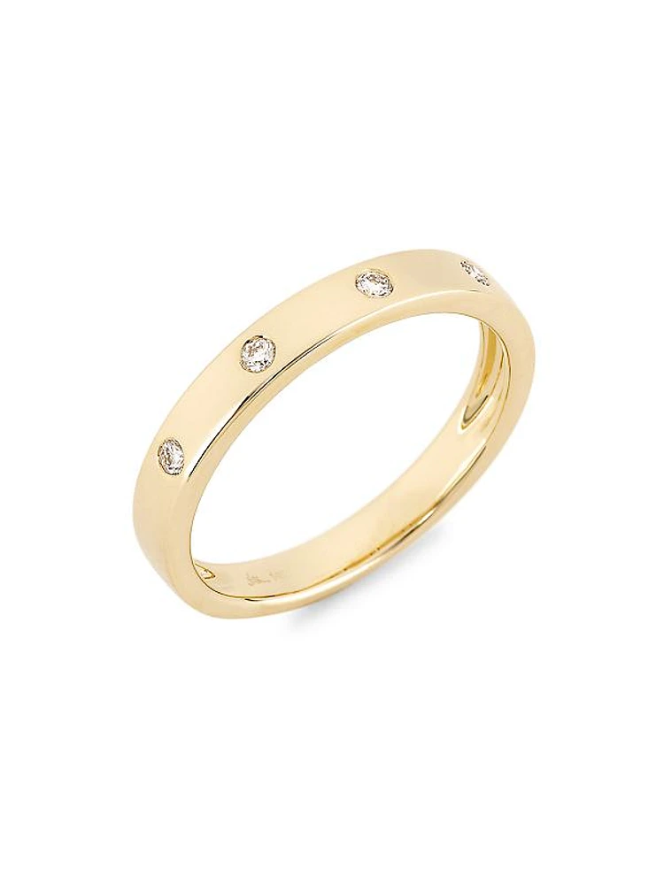 14K Yellow Gold & 0.07 TCW Diamond Band