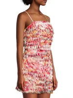 Penumbra Crepe Fringe Minidress