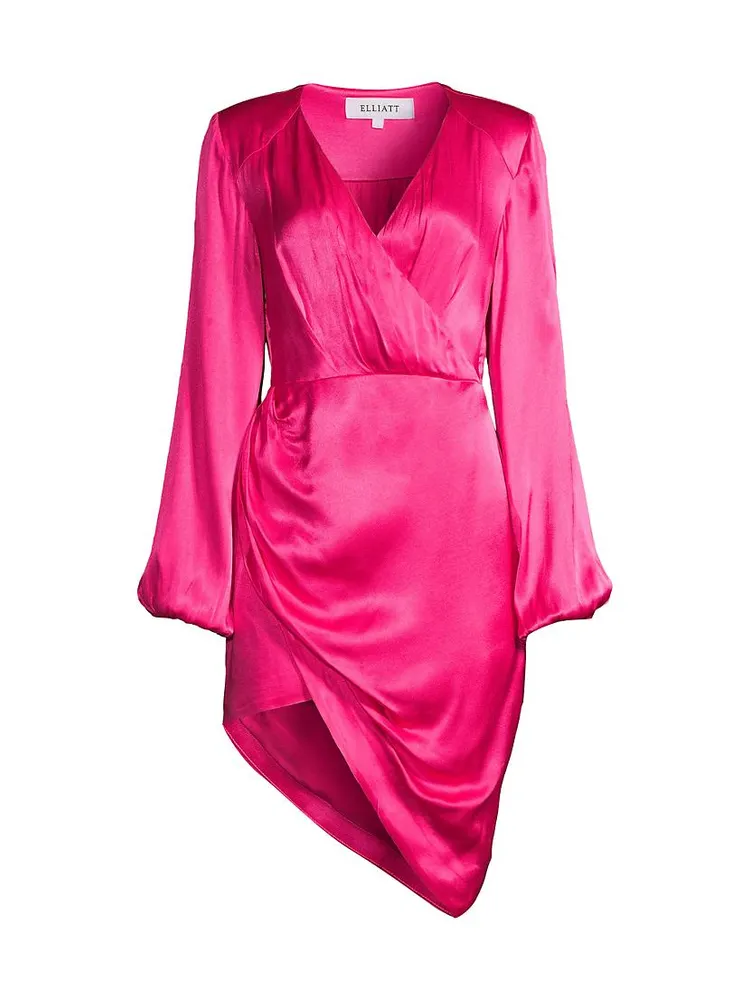 Devon Drape Satin Asymmetric Dress