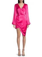 Devon Drape Satin Asymmetric Dress