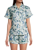 In The Pursuit Of Magic Nina Floral & Shell Linen Pajamas